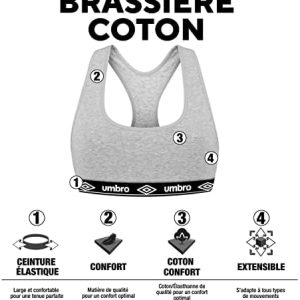 lot de 3 brassières femme umbro : confort et maintien pour vos activités sportives