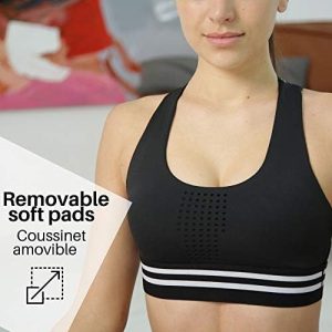 brassière sport femme maintien fort soutien gorge sport running, yoga, pilates confortable et respirant, design français
